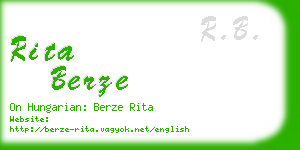 rita berze business card